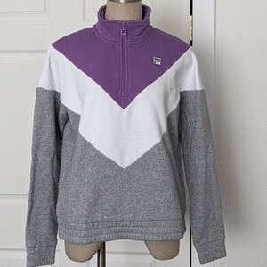 Purple and Gray Quarter-Zip Sweatshirt